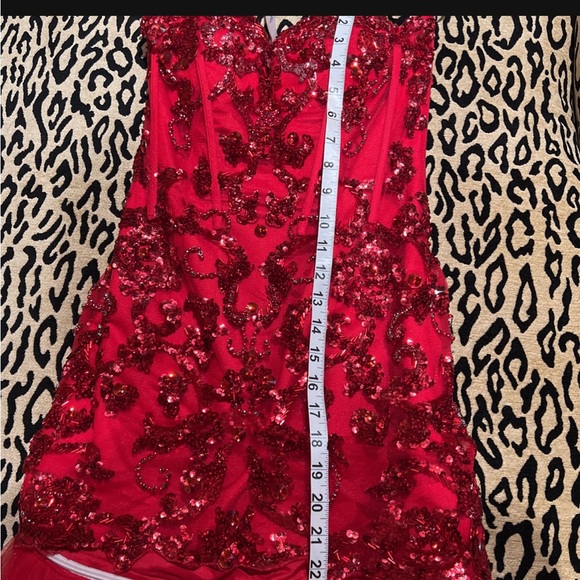 Red Sherri Hill Prom Dress - Picture 4 of 8